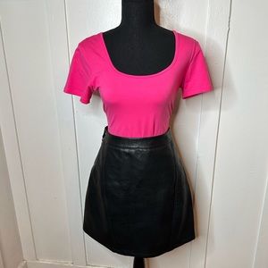 Zara Faux Black Leather Mini Skirt is Adorable💯💗